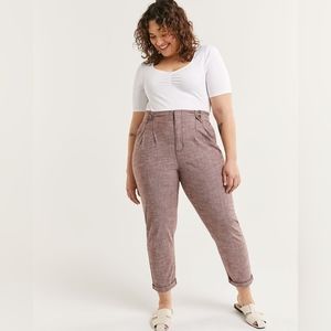 High rise tapered chambray pants - size 8 tall Reitmans